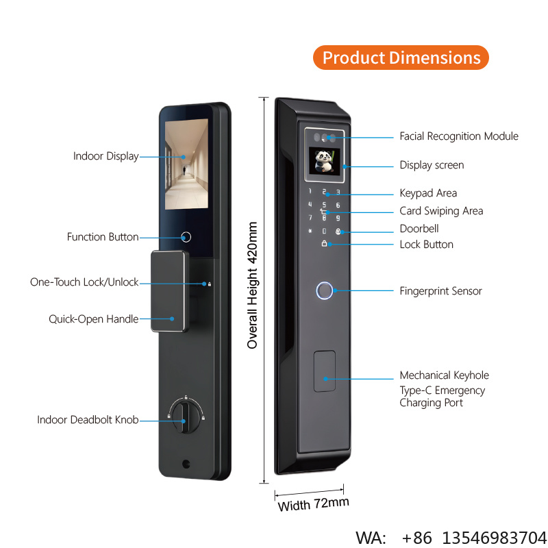 AI Voice Smart Door Lock with  - Smart Door Lock 3D Face Palm Vein review and price