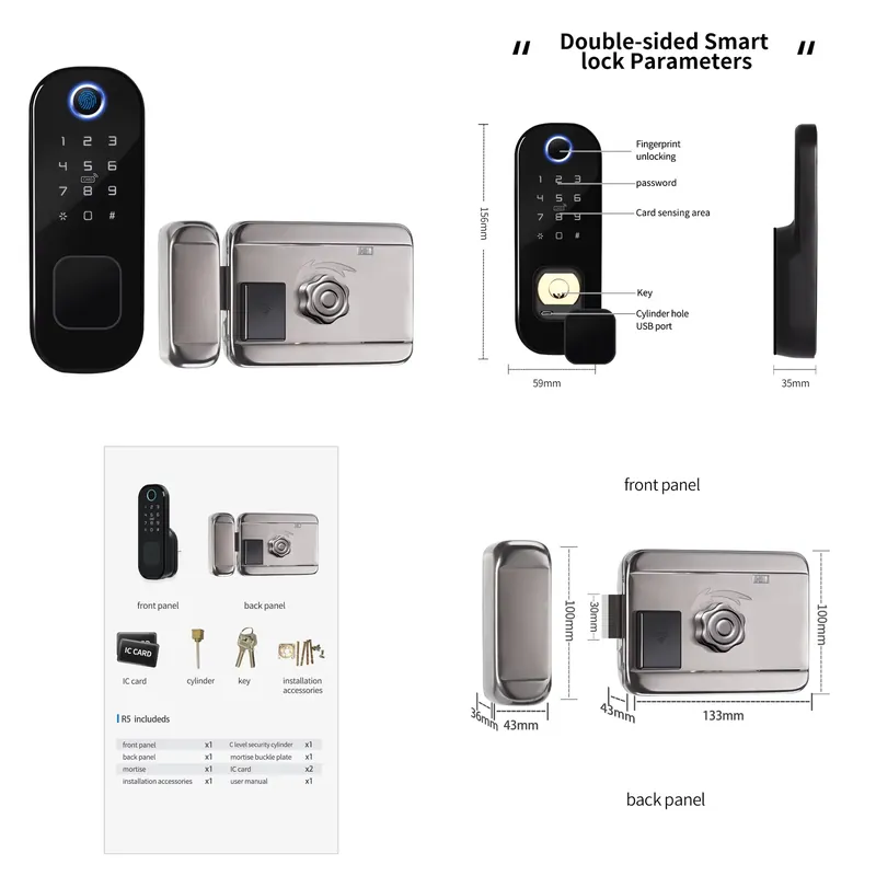 2026 Waterproof Wifi Smart Doo - Smart Rim Lock Wifi Fingerprint review and price