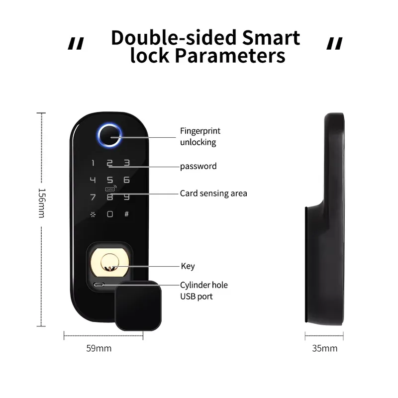 2026 Waterproof Wifi Smart Doo - Smart Rim Lock Wifi Fingerprint review and price