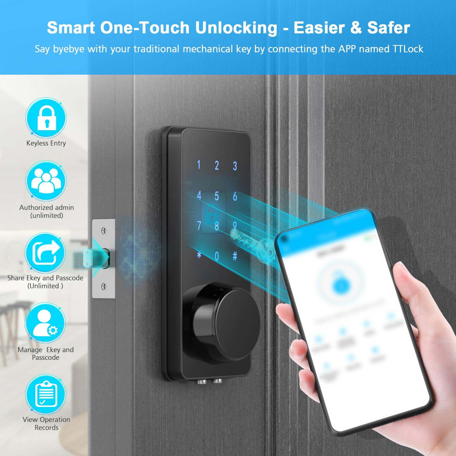 TTlock APP Smart Lock Keyless  - Smart Lock Deadbolt Keypad Bluetooth review and price